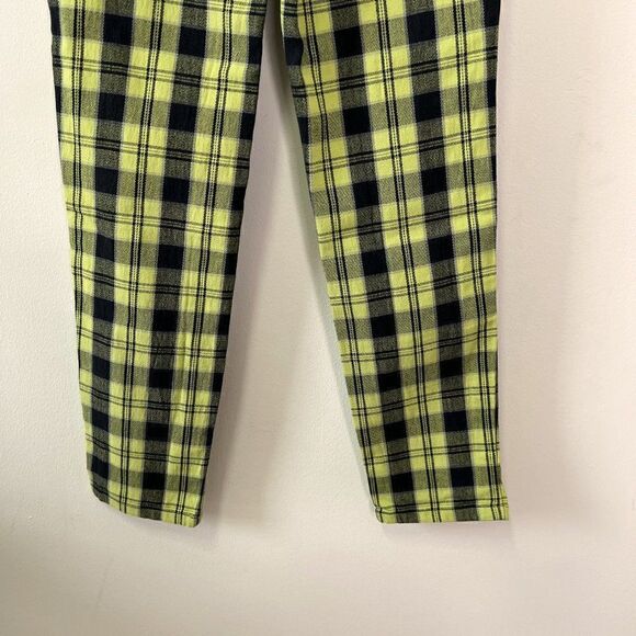CLEARANCE  - Vintage 90s GOL Yellow Plaid High Rise Tapered Jeans - Picture 6 of 9
